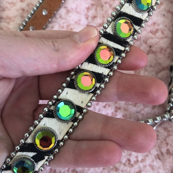 Briella Zebra Print Bling Belt - Picture 3 of 6